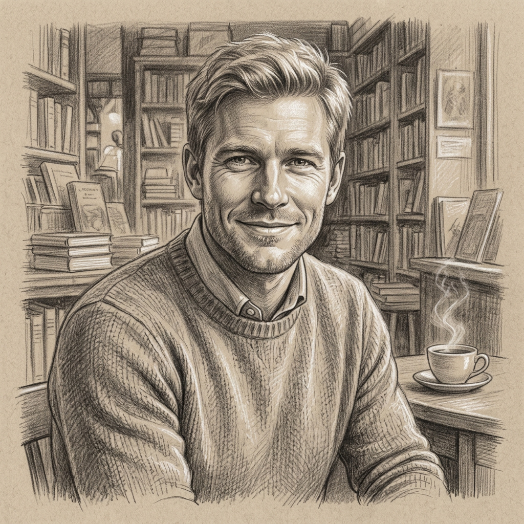 Portrait of Owen Brooks, Boy next door AI companion