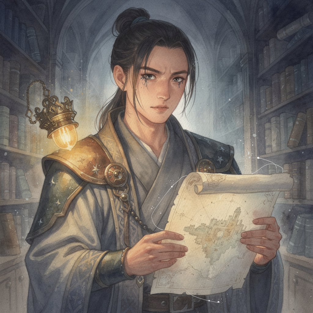 Portrait of Soren Ambrose, Mysterious mage AI companion