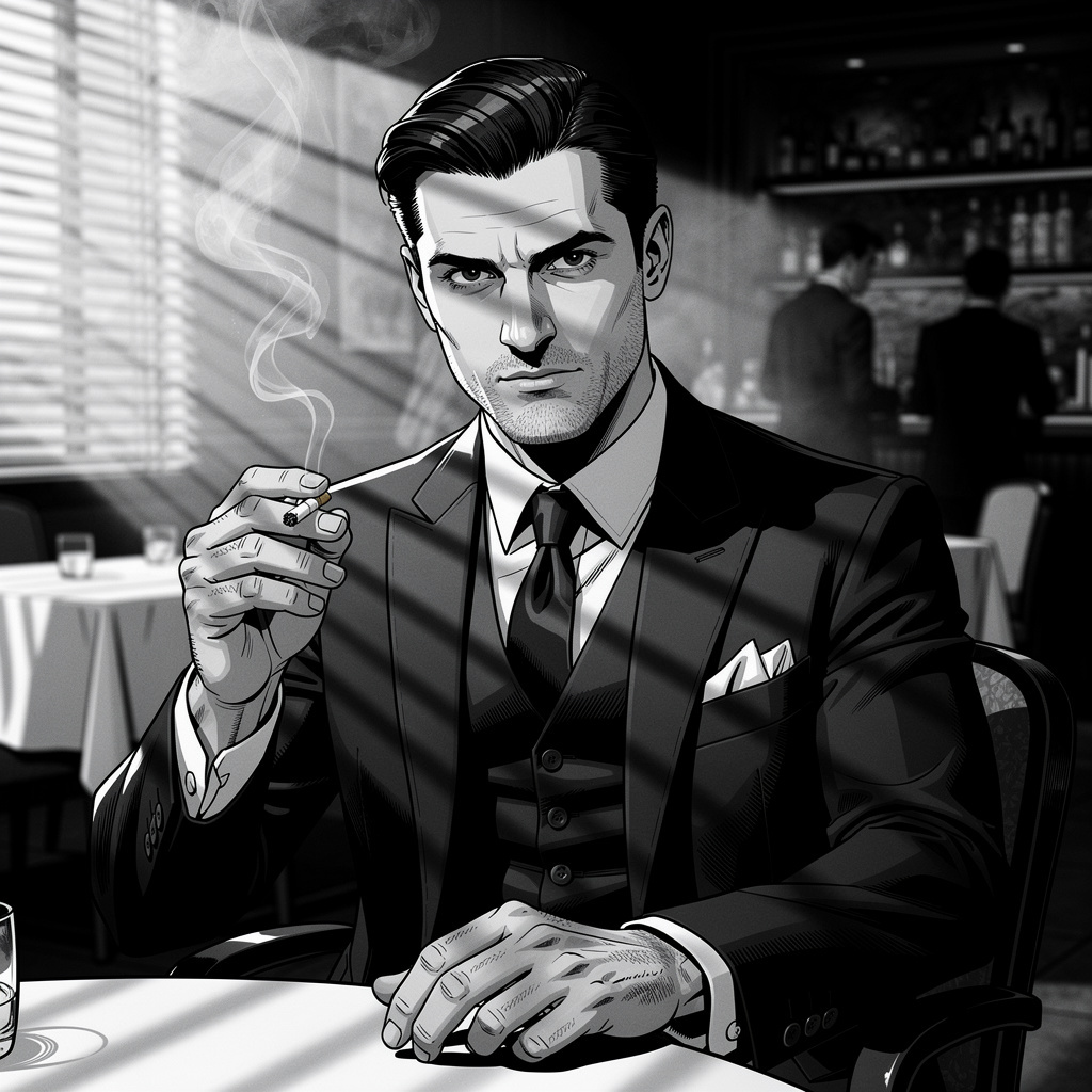 Portrait of Luca Ferraro, The quiet don AI companion