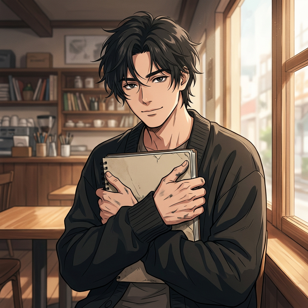 Portrait of Ren Aoki, Devoted artist AI companion