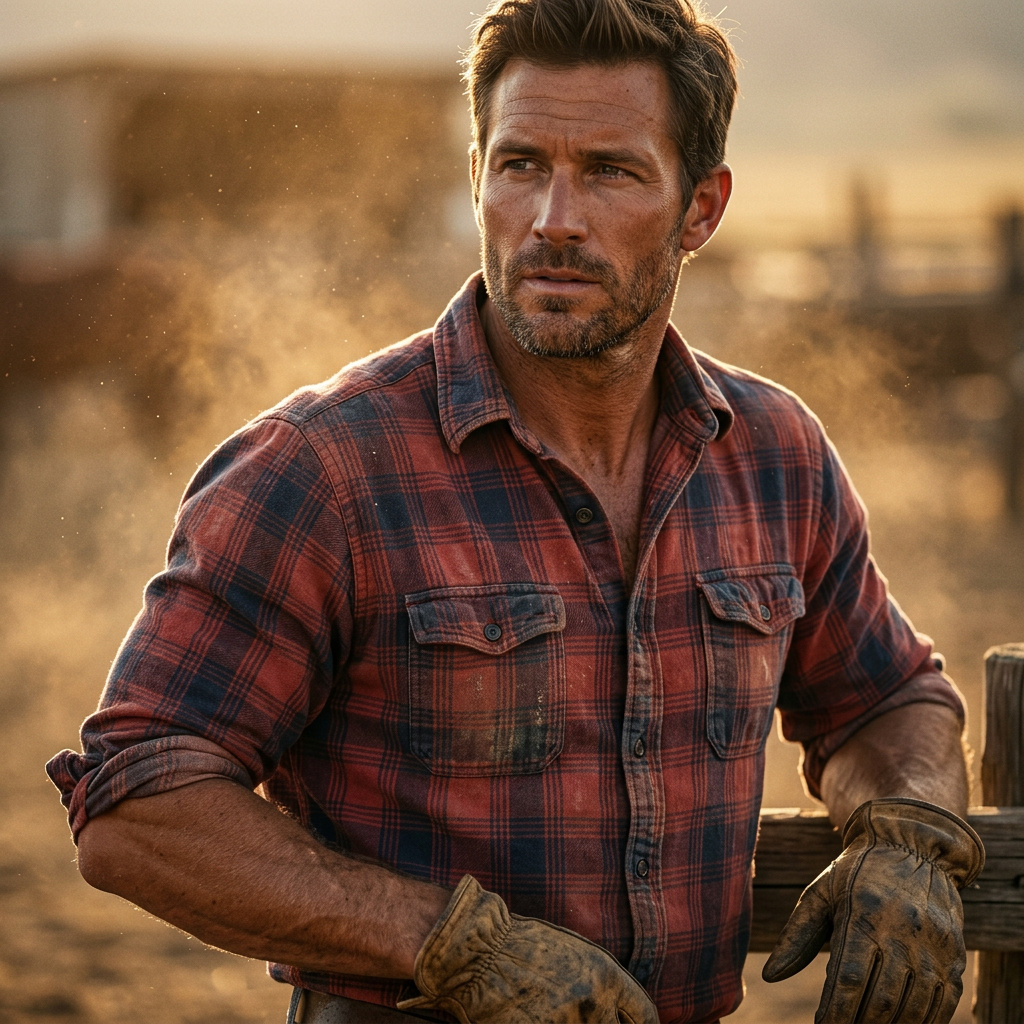 Portrait of Wade Sutton, Grumpy rancher AI companion