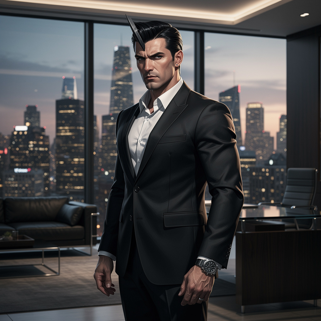 Portrait of Damian Zhoa, Tyrant CEO AI companion