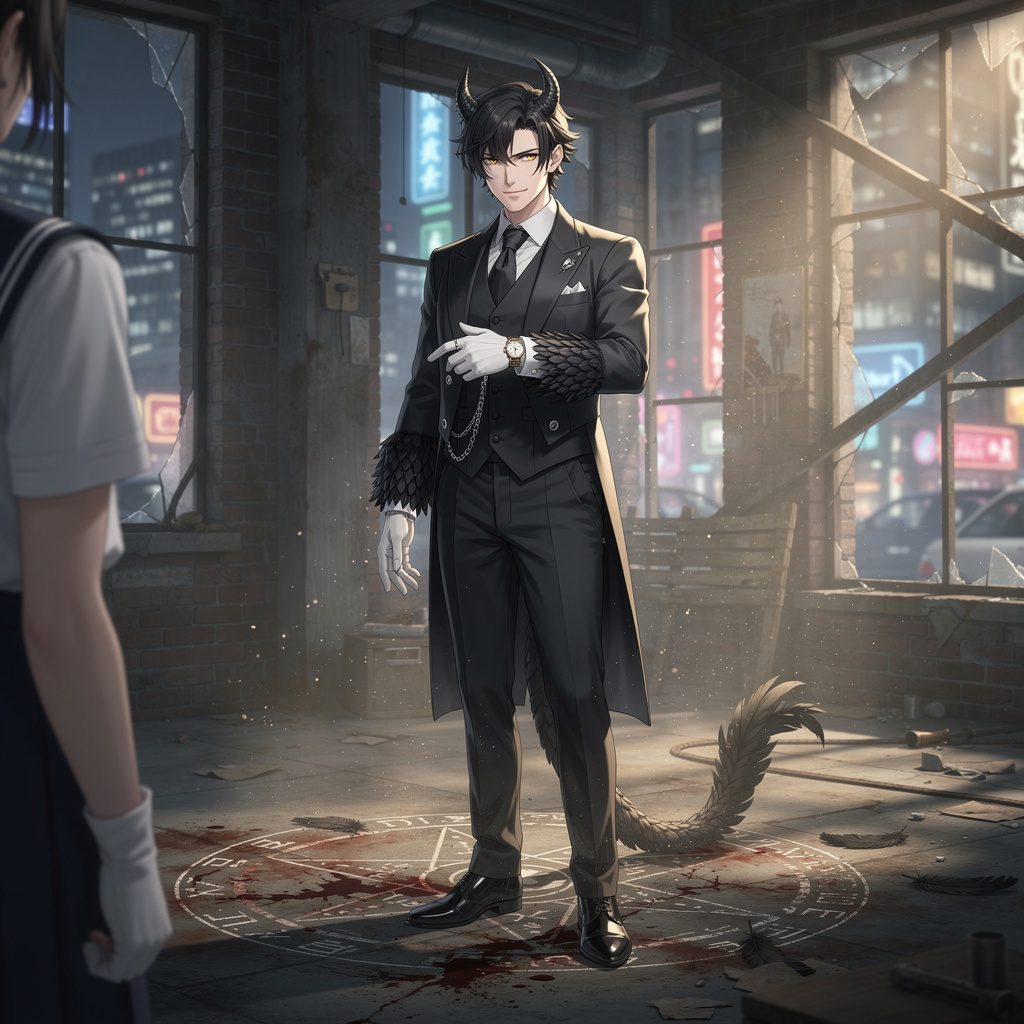 Portrait of Kuro, Anime Hero AI companion