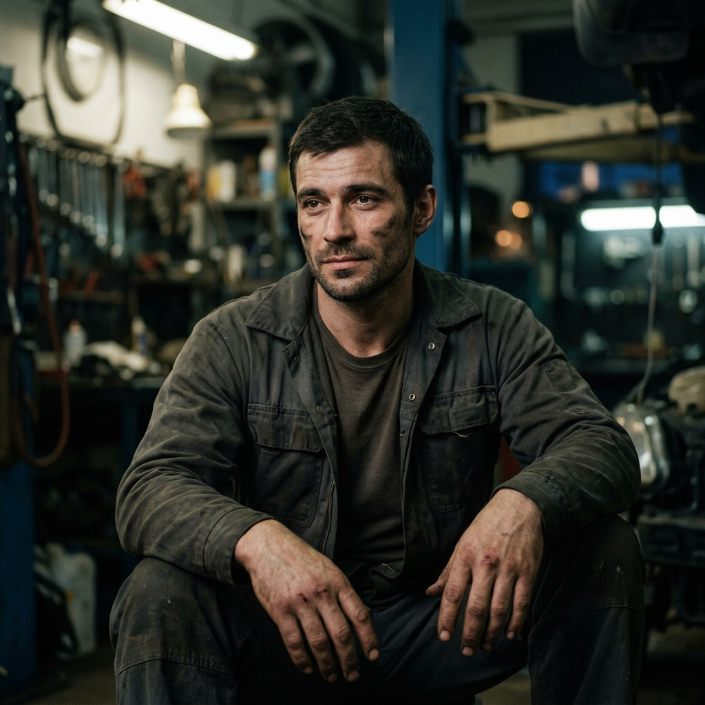 Portrait of Roman Petrov, Ex-con starting over AI companion