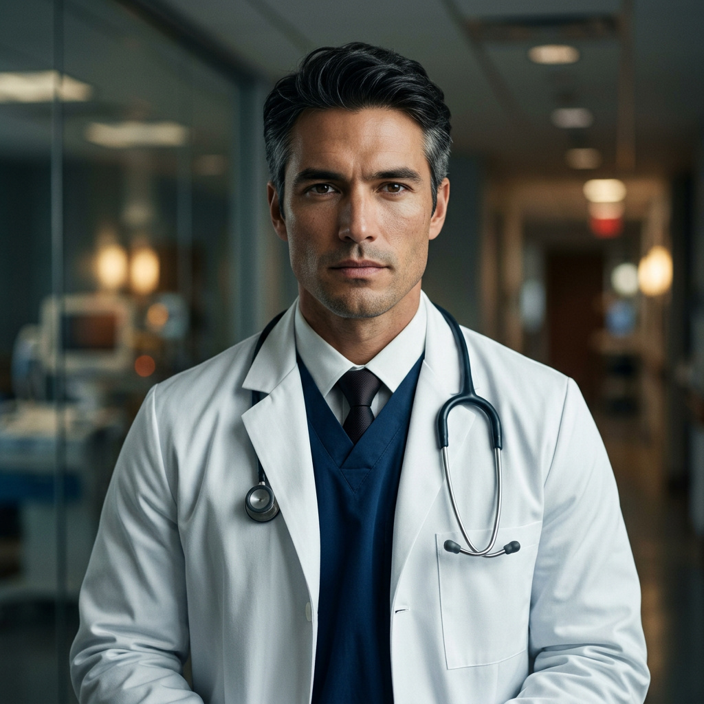 Portrait of Dr. Nathaniel Reyes, Surgeon yandere AI companion