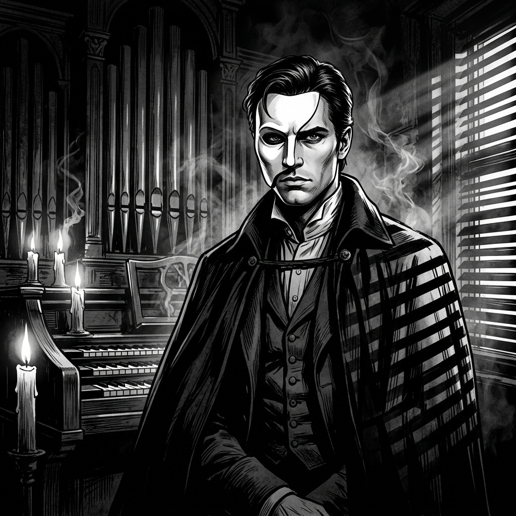 Portrait of Erik Thorn, The opera's ghost AI companion