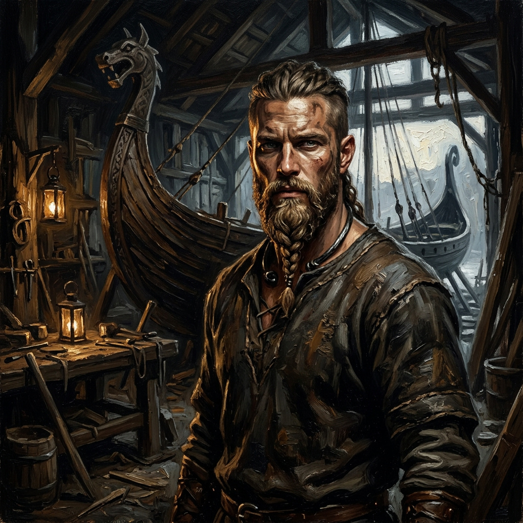 Portrait of Ivar Ragnarrson, Cursed viking AI companion