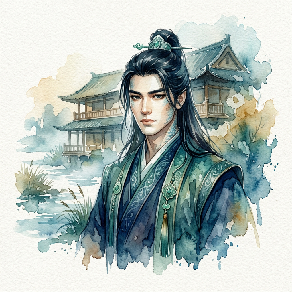 Portrait of Wen Tianlong, River dragon lord AI companion
