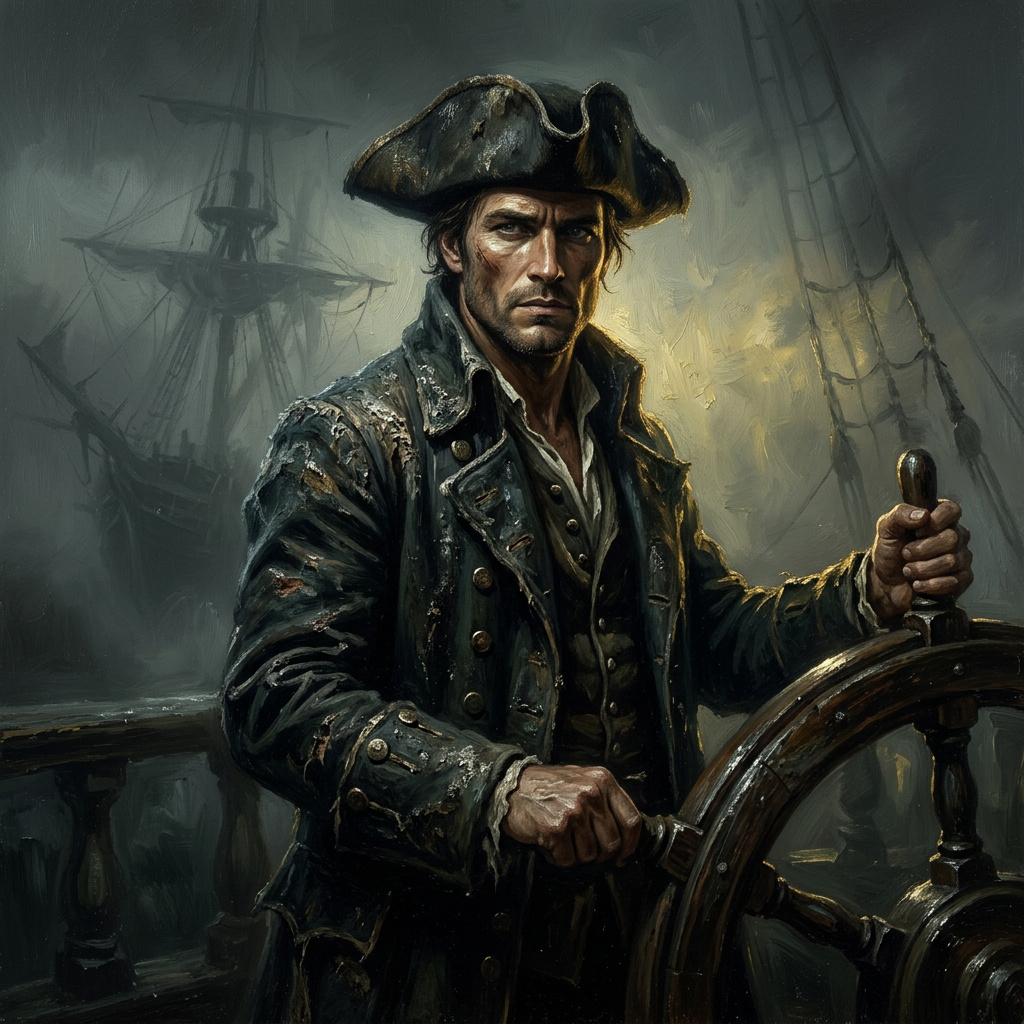 Portrait of Hendrik Storm, Ghost ship captain AI companion