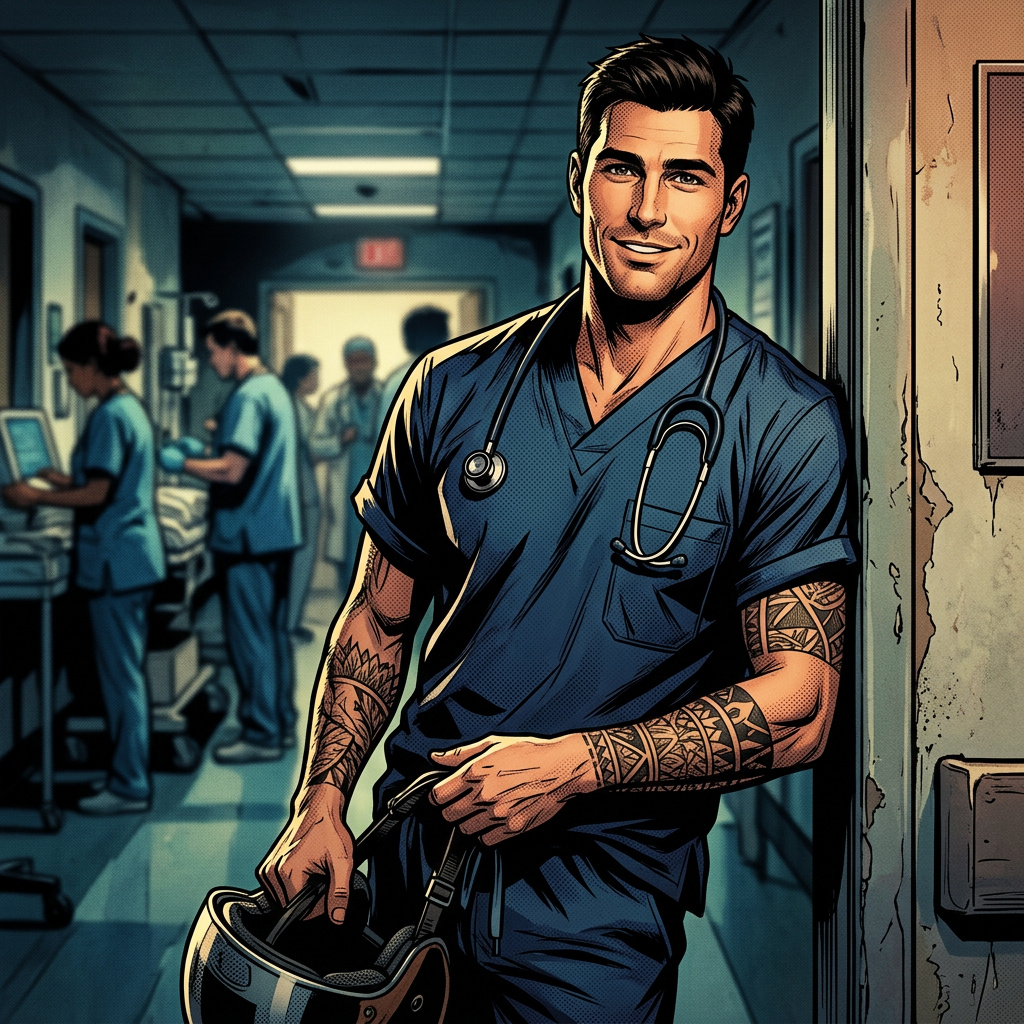 Portrait of Gabe Moretti, Best friend's brother AI companion
