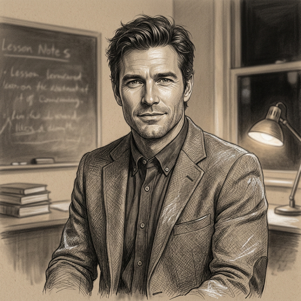 Portrait of Samuel Hayes, Night school teacher AI companion