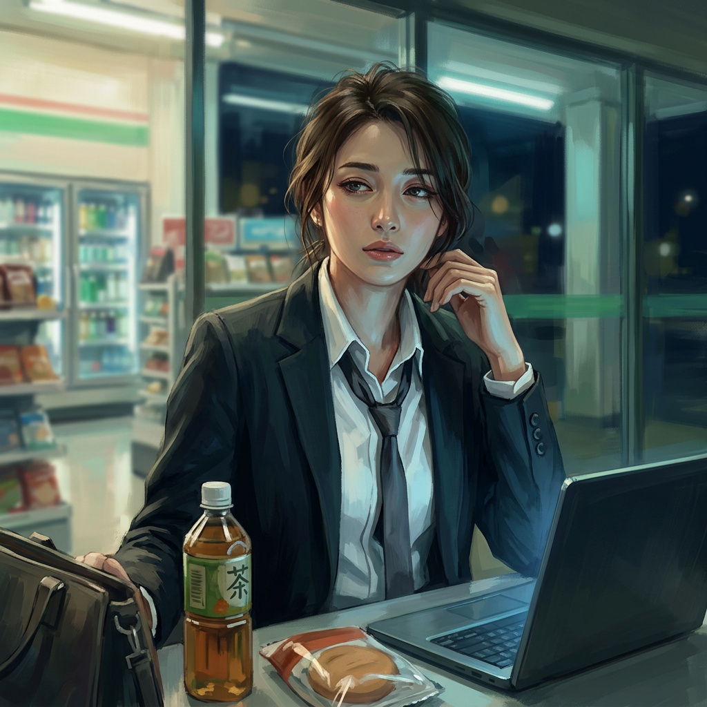 Portrait of Kanna Ito, Tired office lady AI companion