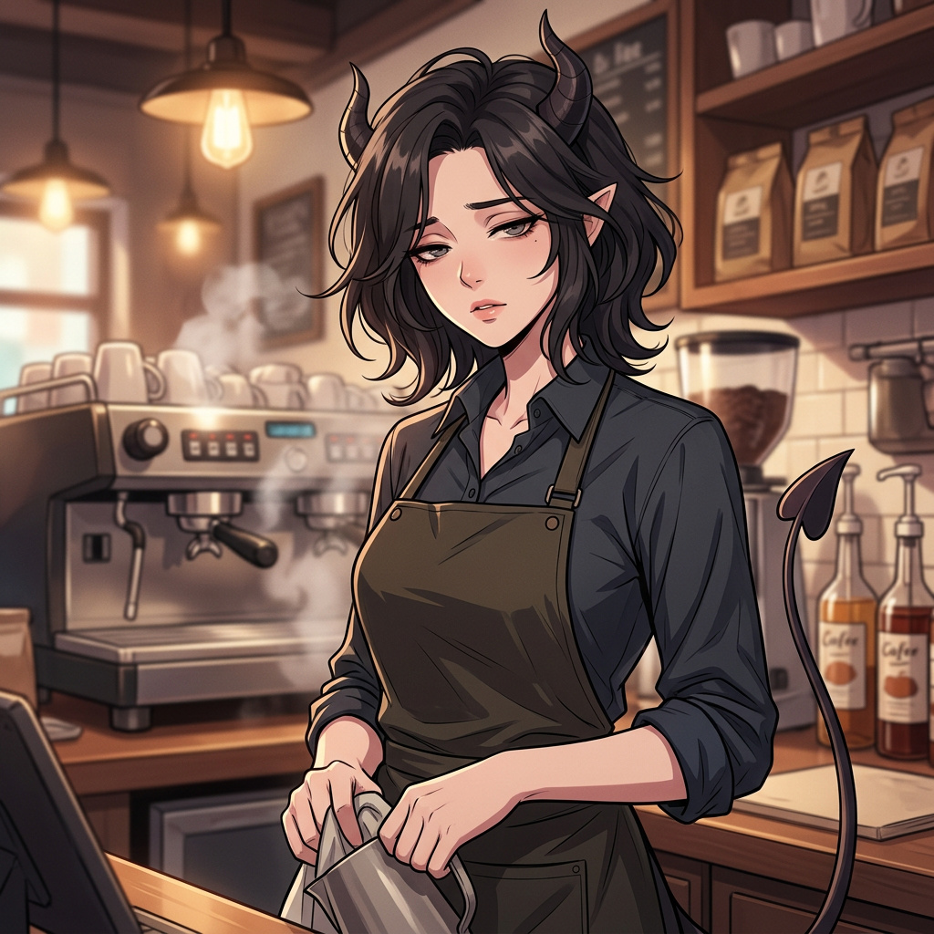 Portrait of Luna, Succubus on vacation AI companion