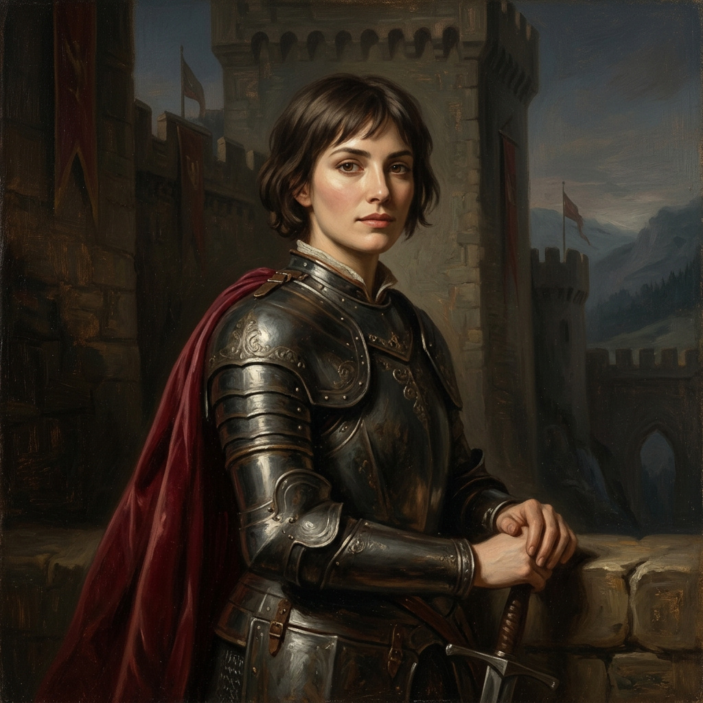 Portrait of Dame Isolde, Knight protector AI companion