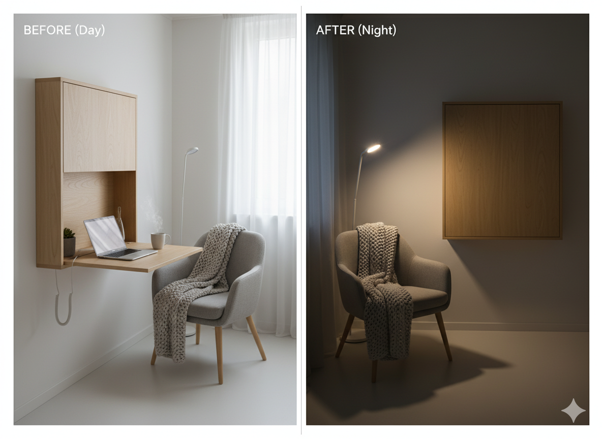 The Instant Home Office (Wall-Mounted Folding Desk)