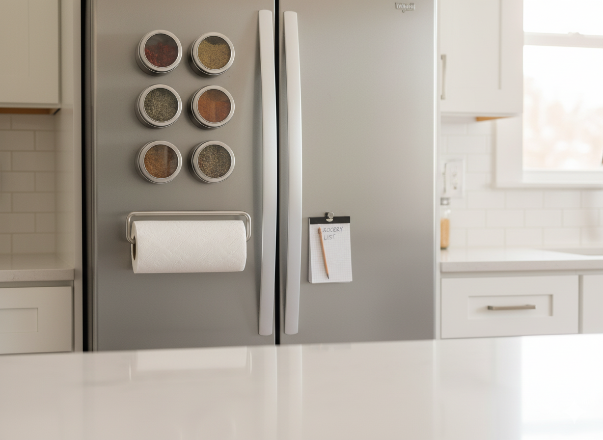 The Fridge-Side Spice Rack (Magnetic Organizers)