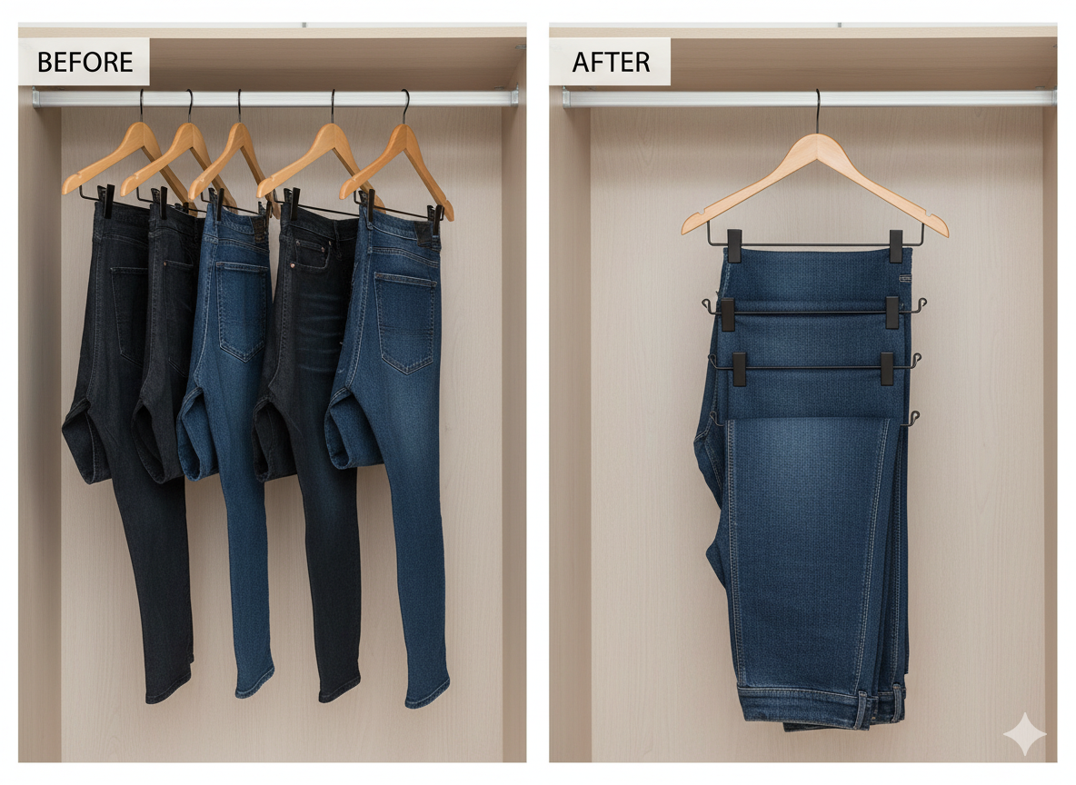 The Closet-Doubling Hanger (Cascading Hangers)