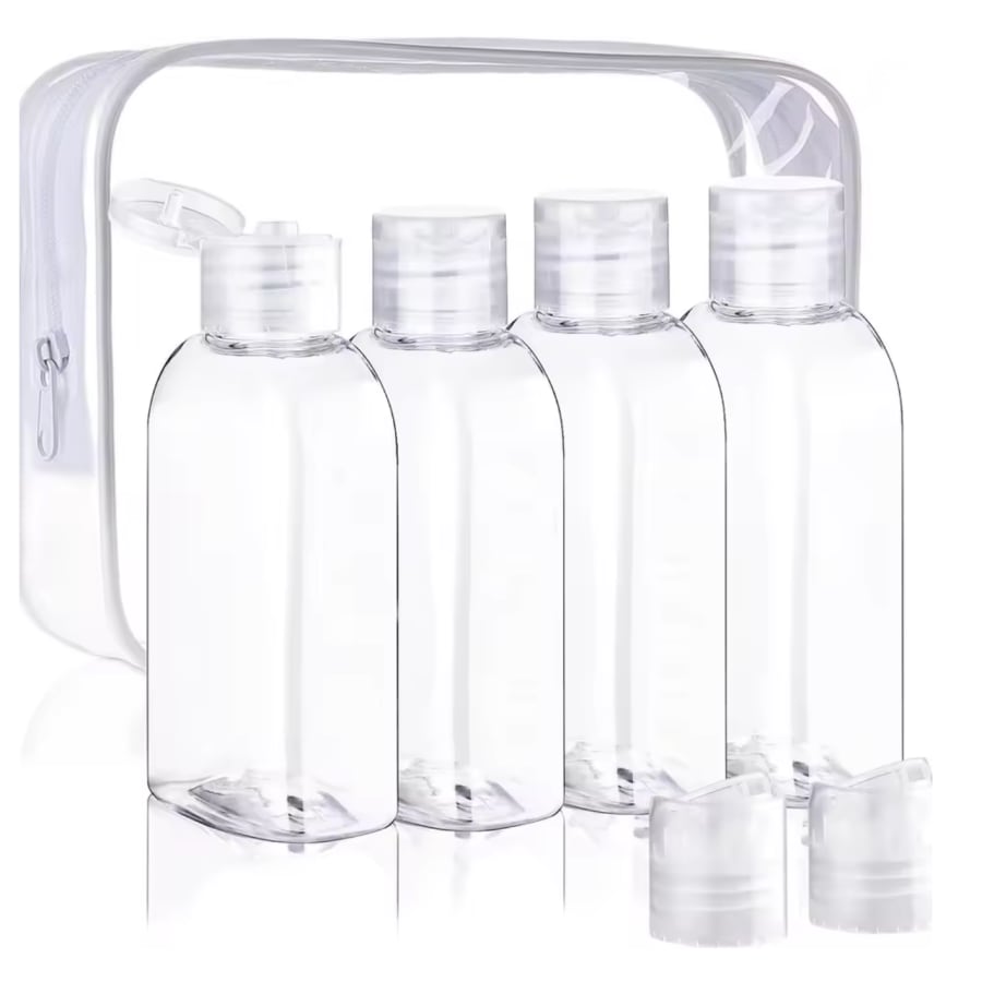 Premium Transparent Travel Dispenser Bottles – Refillable, Leakproof, TSA Approved