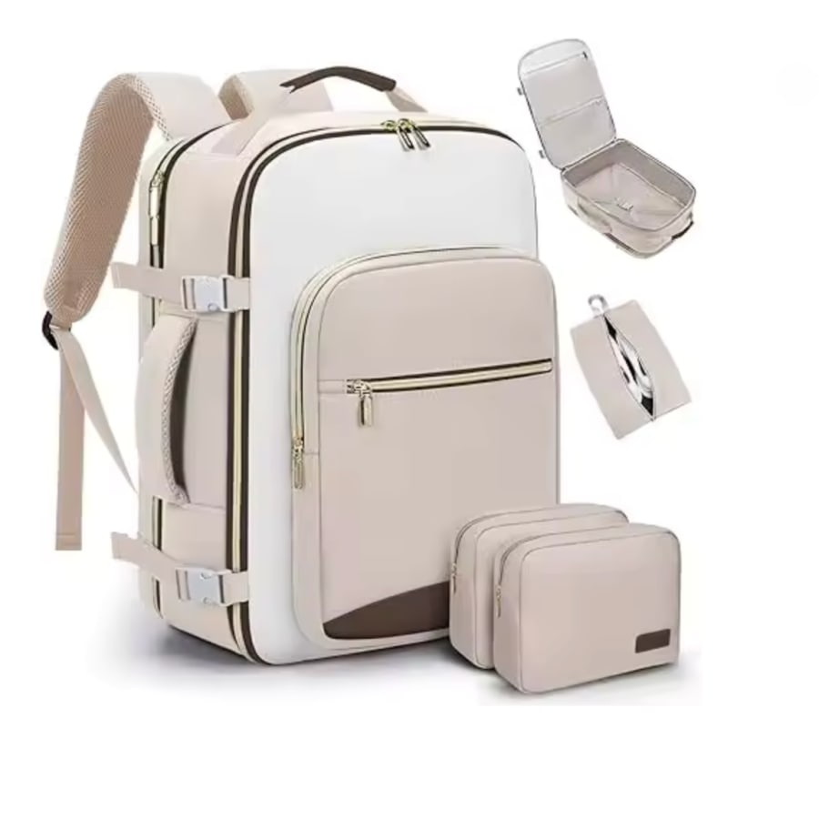 Premium 40L Airline-Approved Underseat Travel Backpack (TSA-Friendly) + Packing Cube Set — Fits Up to 17" Laptop