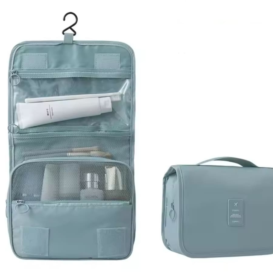 Super Hanging Travel Toiletry & Makeup Bag (Dry/Wet Separation) — Waterproof Organizer, Large Capacity