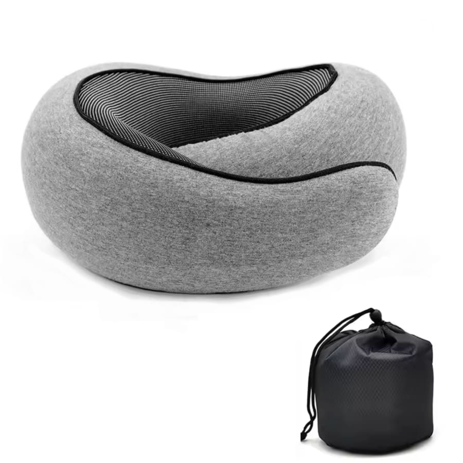 Snail-Style Memory Foam Travel Neck Pillow With Protective Case — Adjustable U-Shaped Neck Support (Portable for Flights, Car, Office Naps)