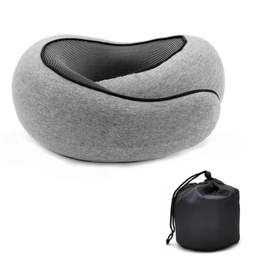 Snail-Style Memory Foam Travel Neck Pillow With Protective Case — Adjustable U-Shaped Neck Support (Portable for Flights, Car, Office Naps)