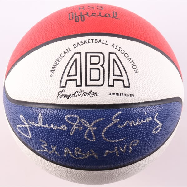 Julius "Dr. J" Erving Signed ABA Basketball Inscribed "3x ABA MVP" (Beckett)