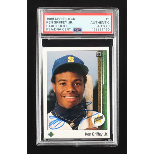 Ken Griffey Jr. Signed 1989 Upper Deck #1 RC (PSA | Autograph Grade 8)