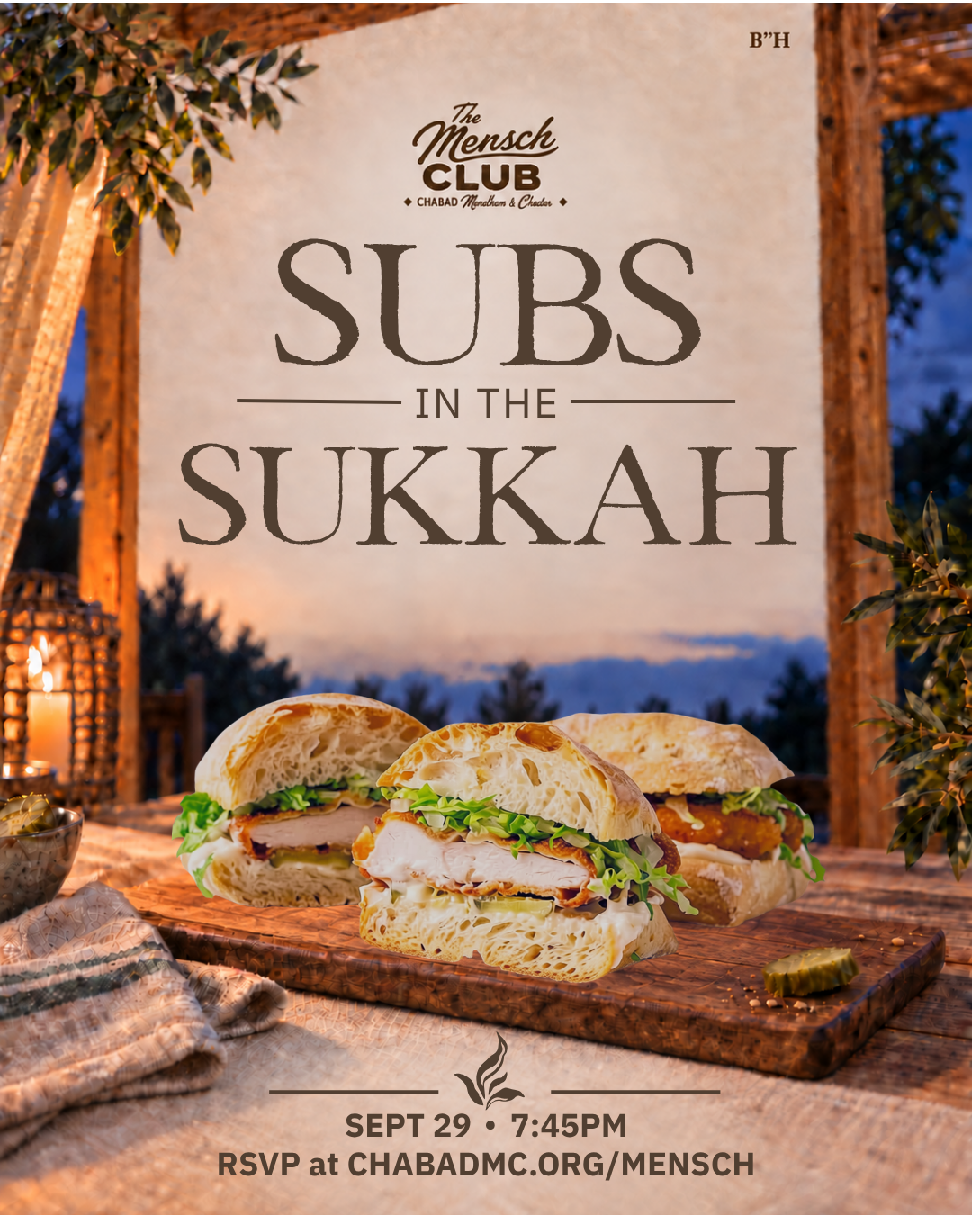 Subs in the Sukkah Flyer