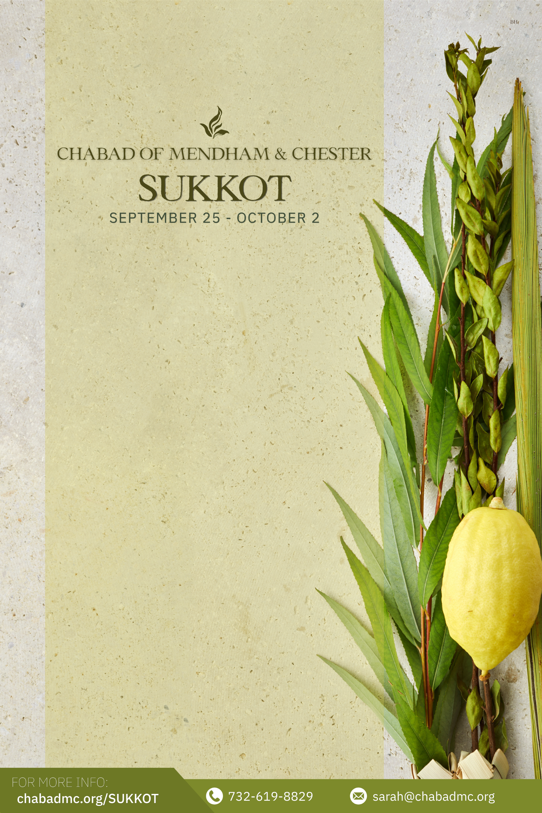 Sukkot 2026 with Chabad of Mendham and Chester, September 25 to October 2