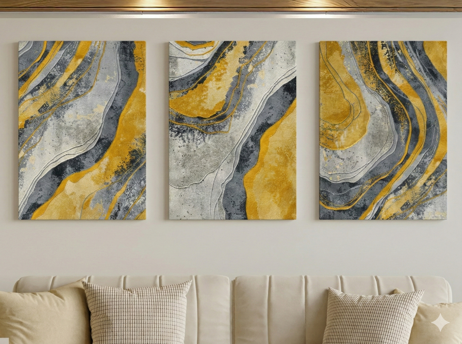 Tableau Triptyque Abstrait 002