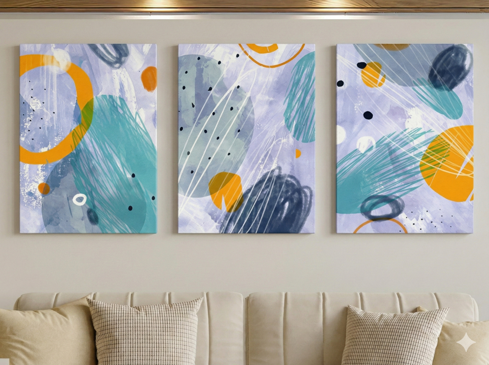 Tableau Triptyque Abstrait 003