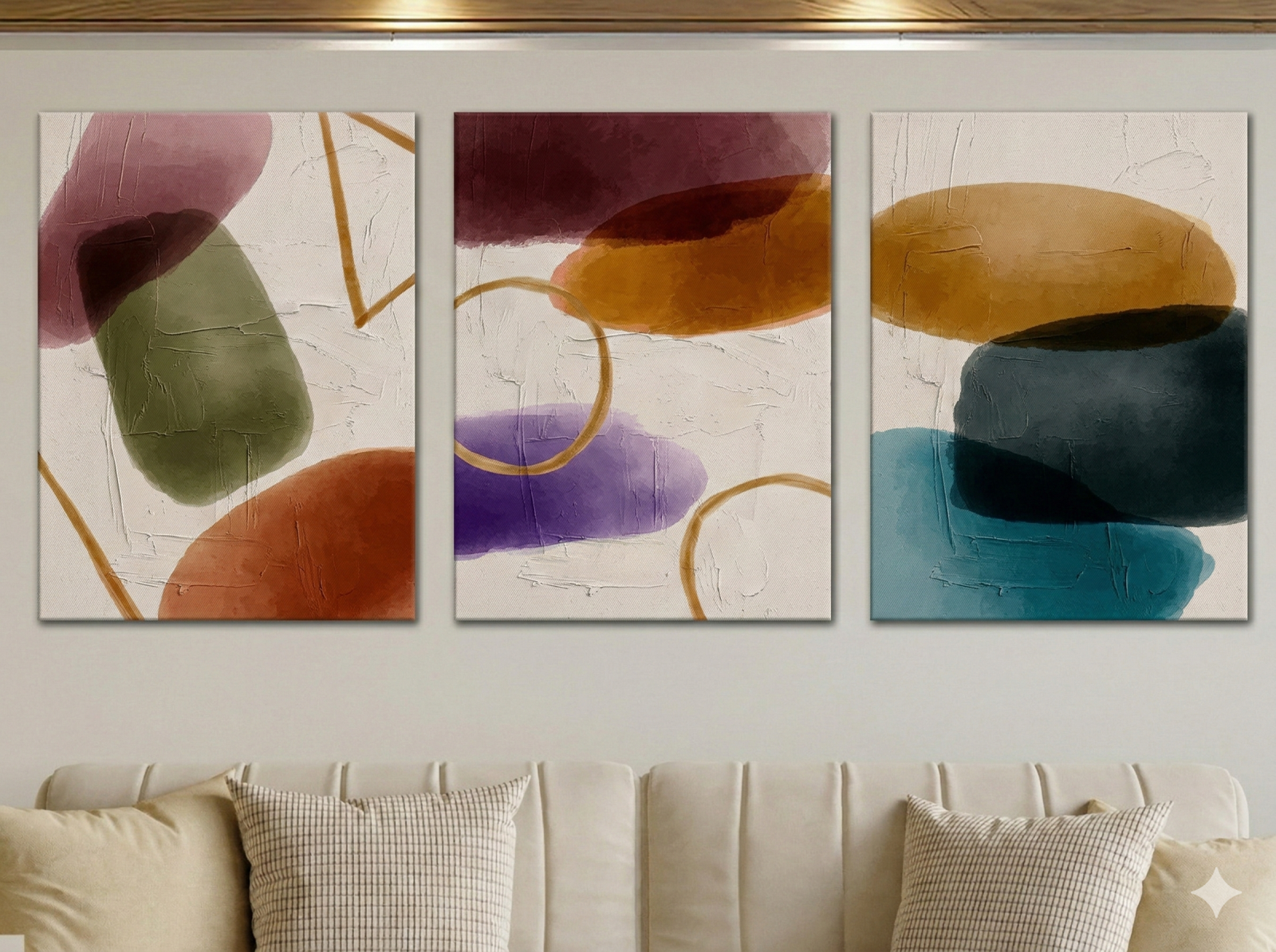 Tableau Triptyque Abstrait 006