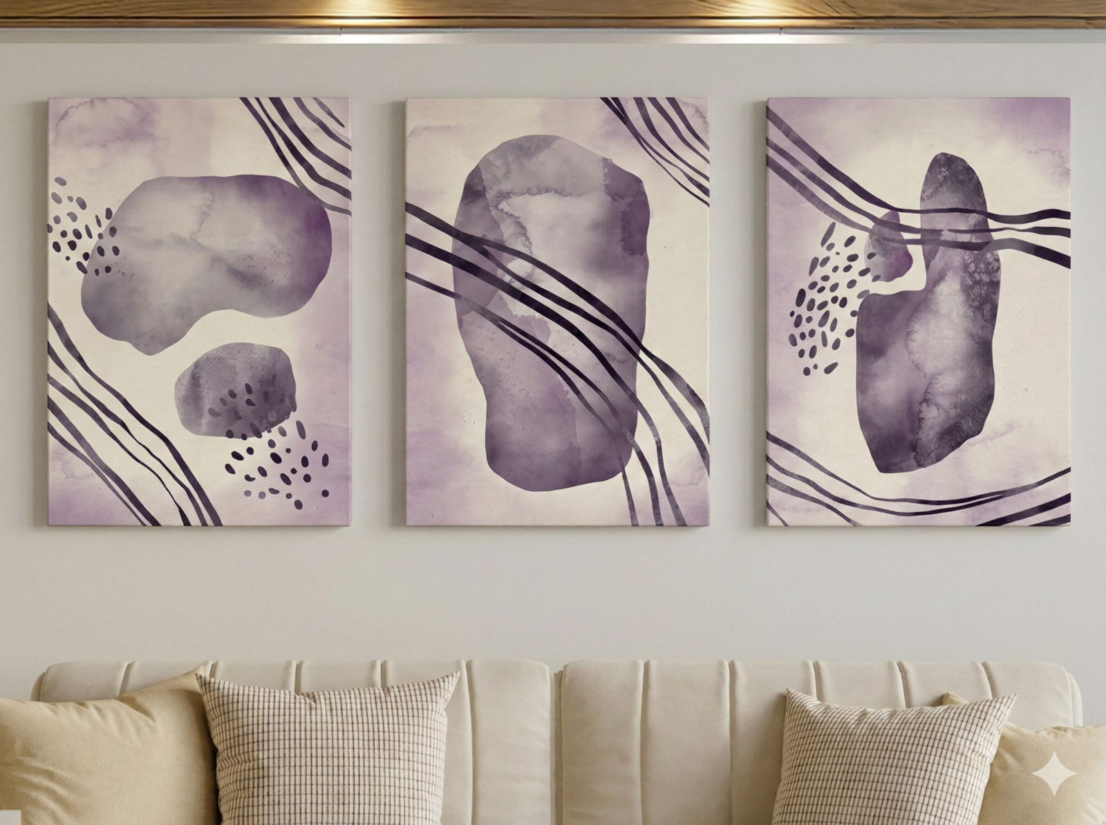 Tableau Triptyque Abstrait 007