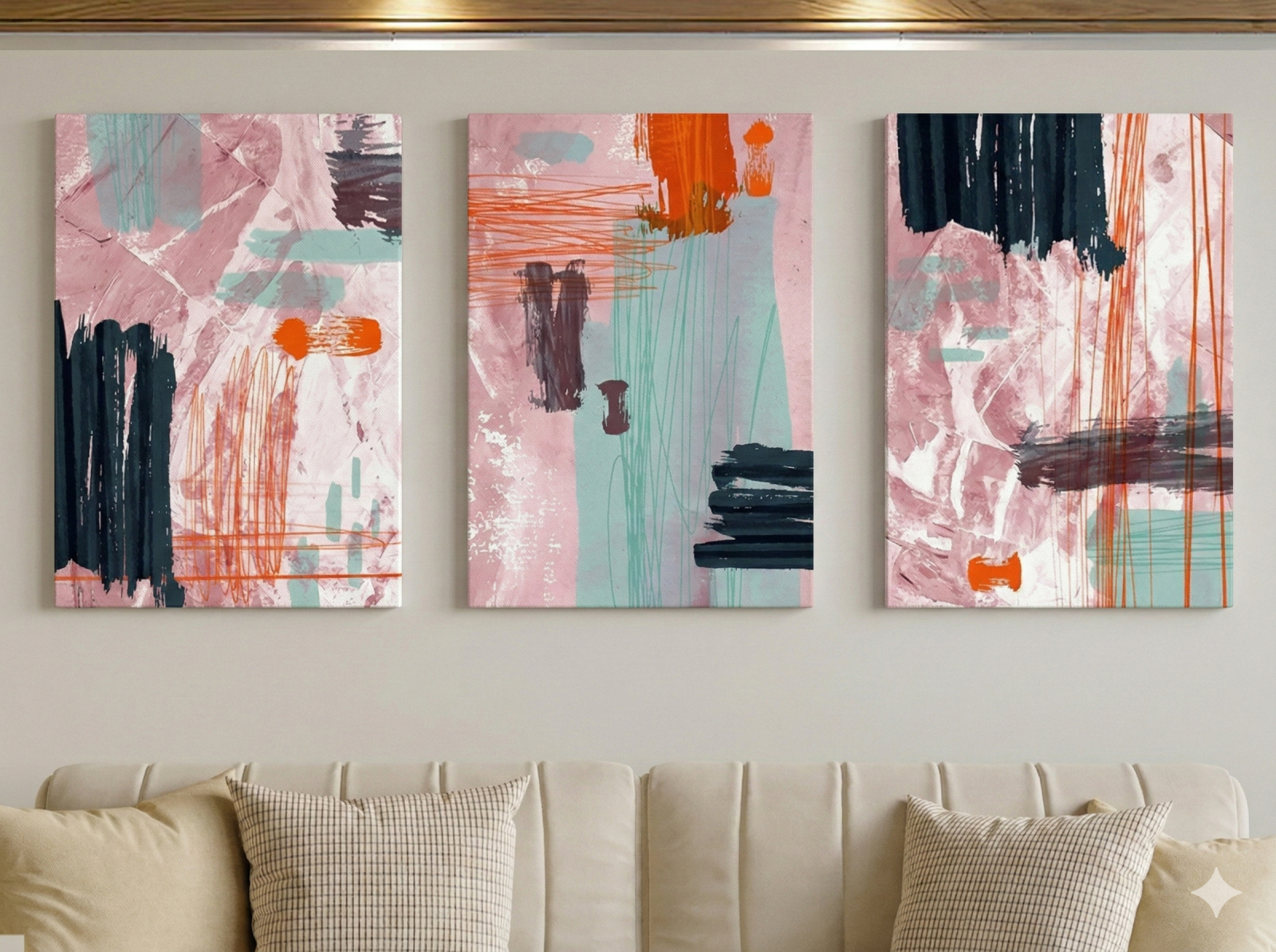 Tableau Triptyque Abstrait 008