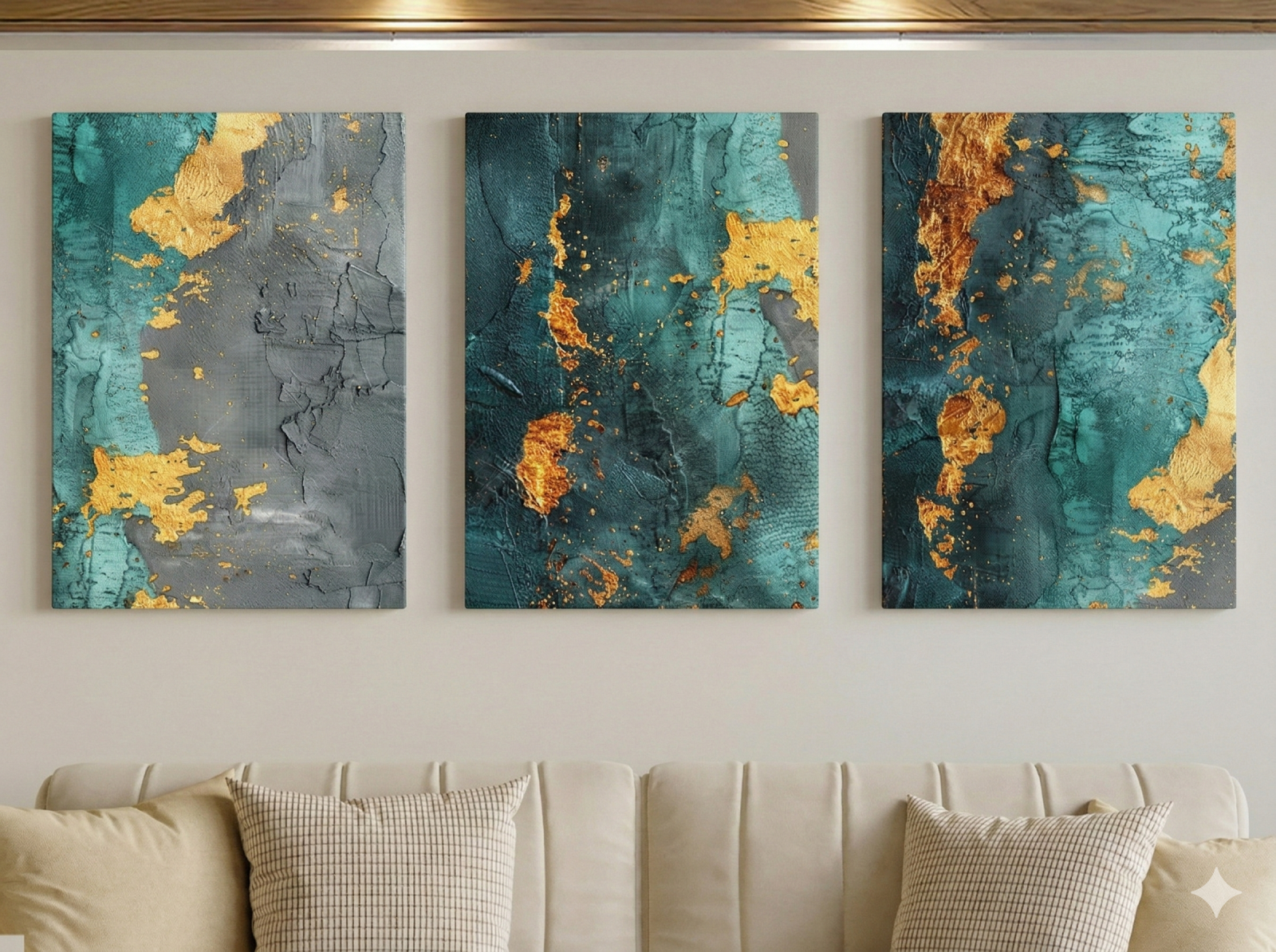 Tableau Triptyque Abstrait 012