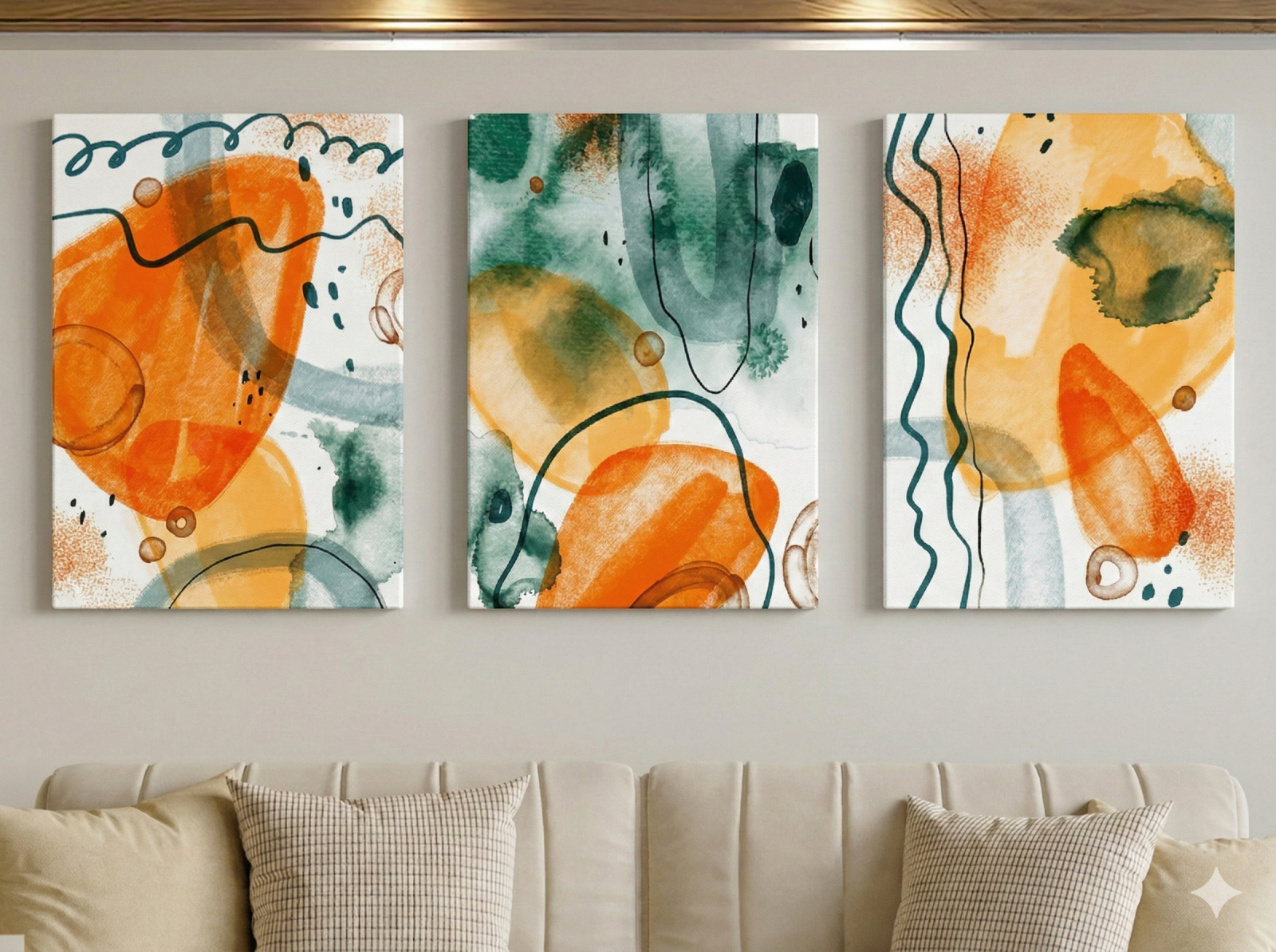 Tableau Triptyque Abstrait 013