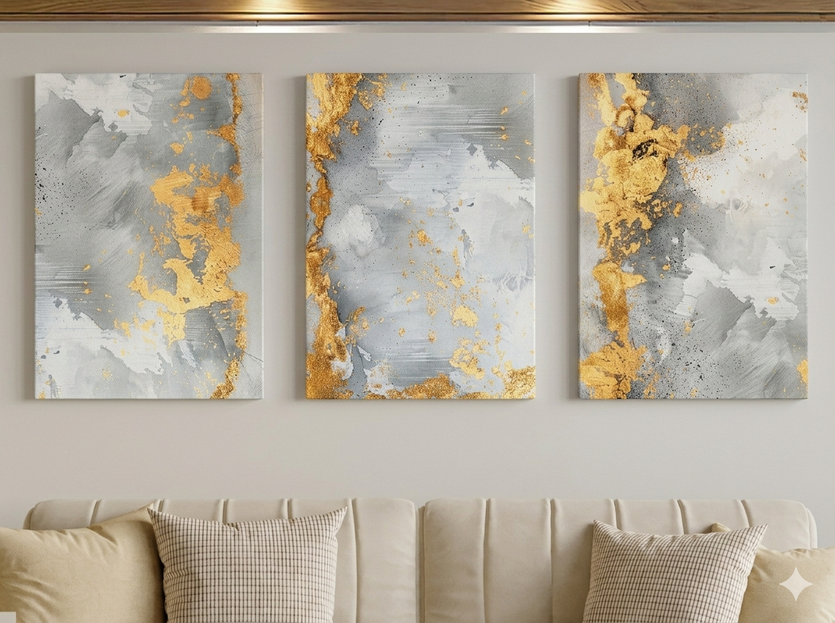 Tableau Triptyque Abstrait 016