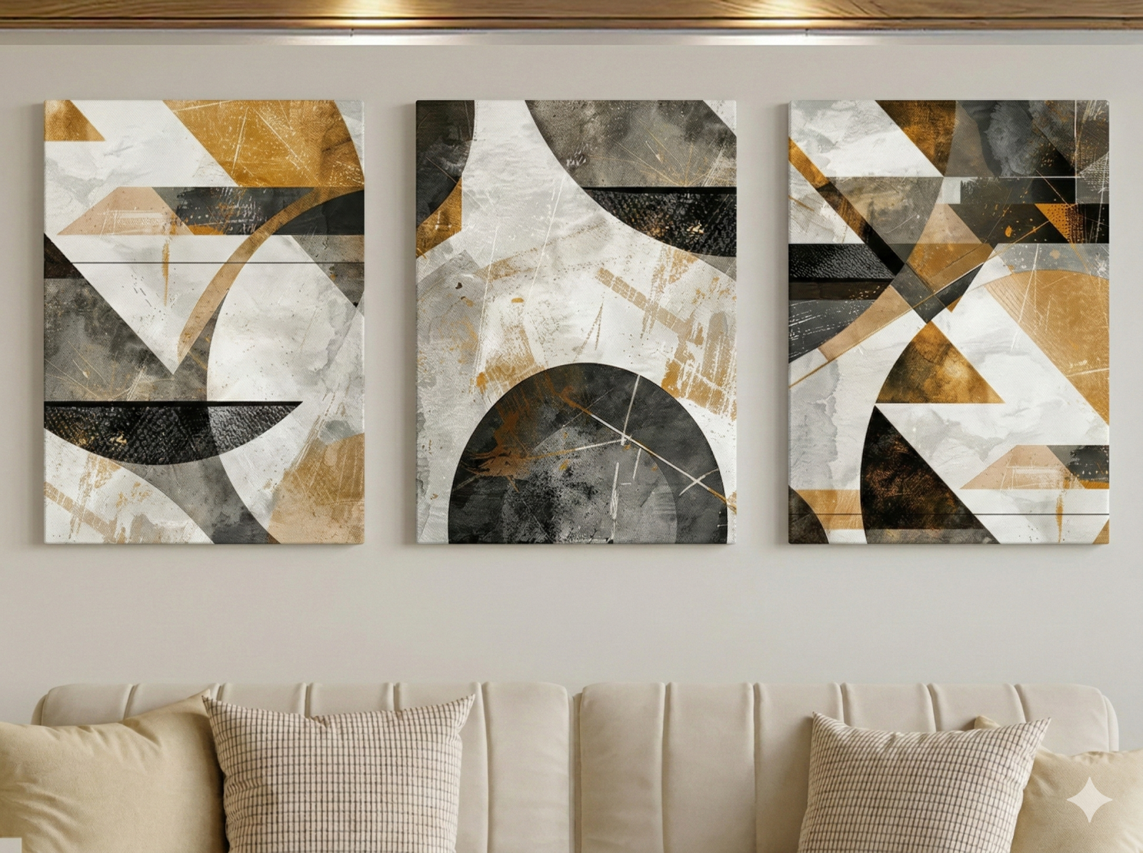 Tableau Triptyque Abstrait 017