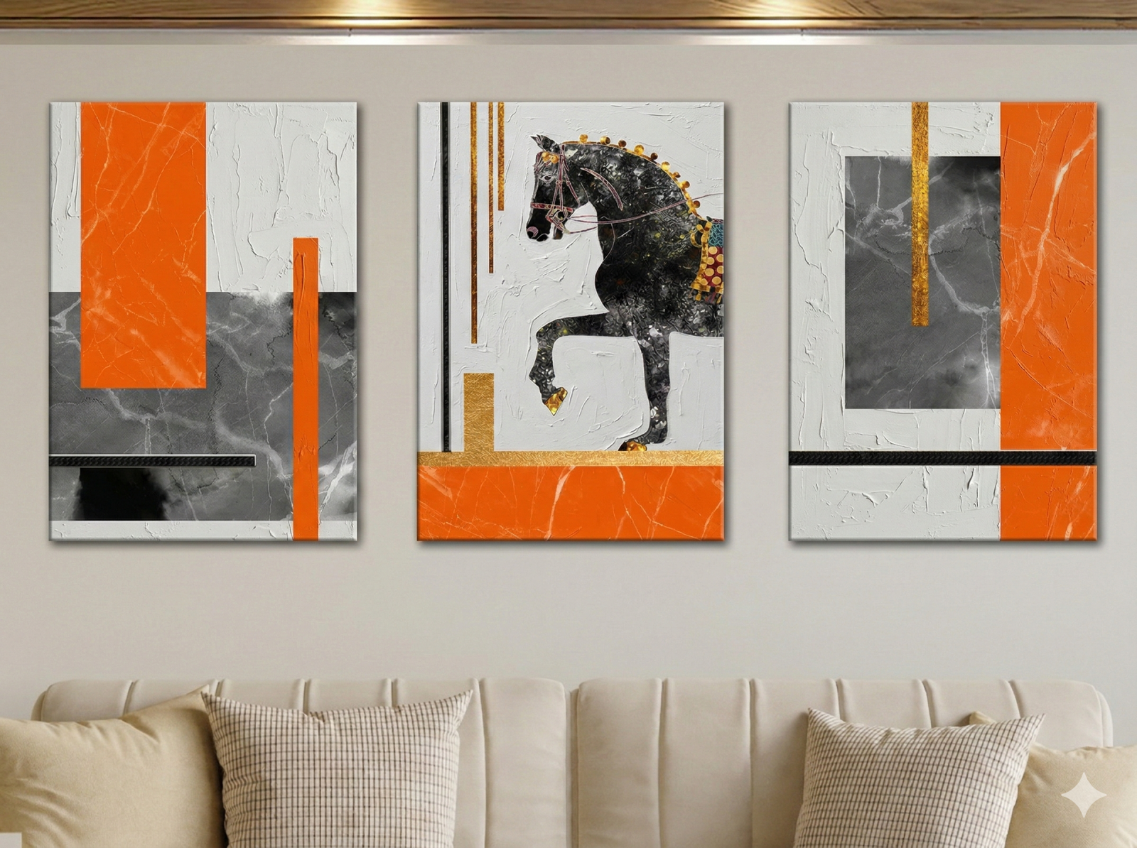 Tableau Triptyque Abstrait 020