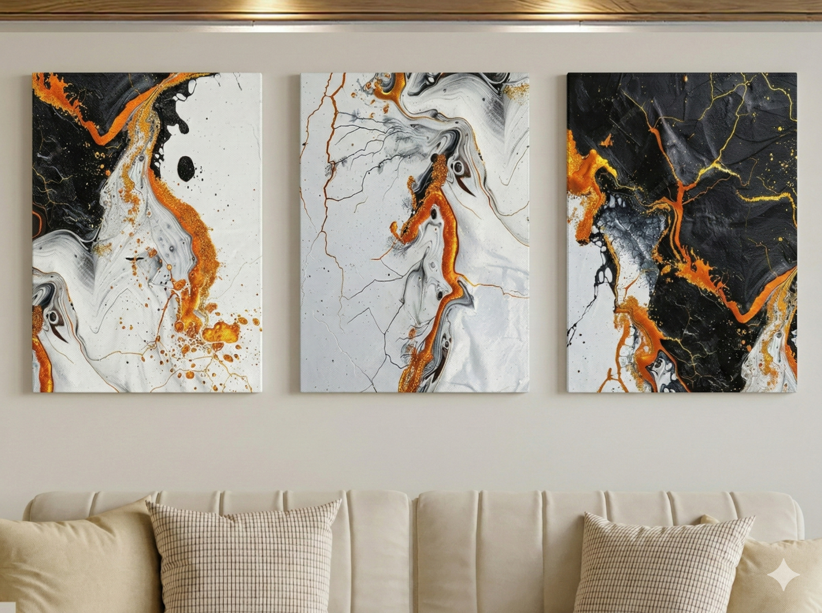 Tableau Triptyque Abstrait 022