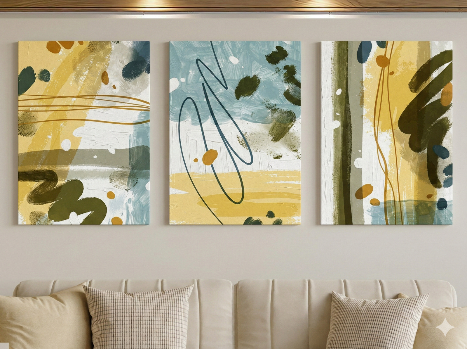 Tableau Triptyque Abstrait 024