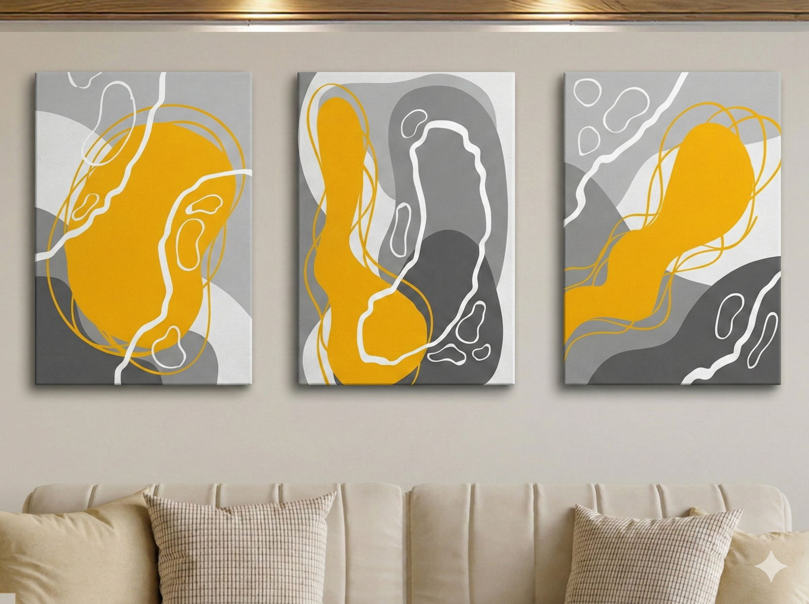 Tableau Triptyque Abstrait 025