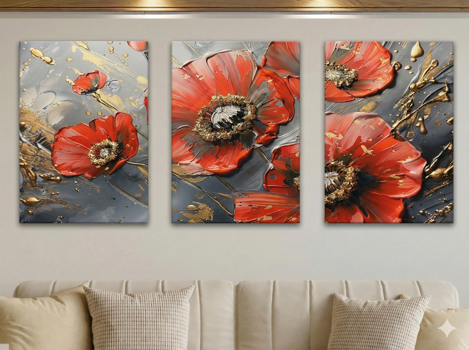 Tableau Triptyque Abstrait 026