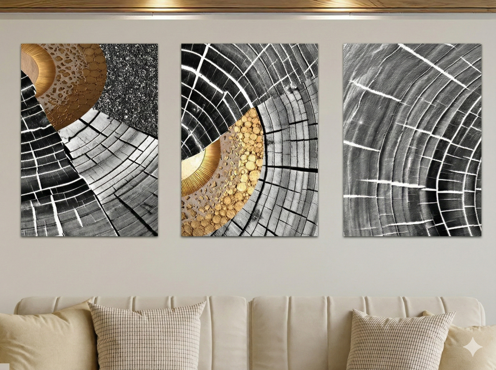 Tableau Triptyque Abstrait 028