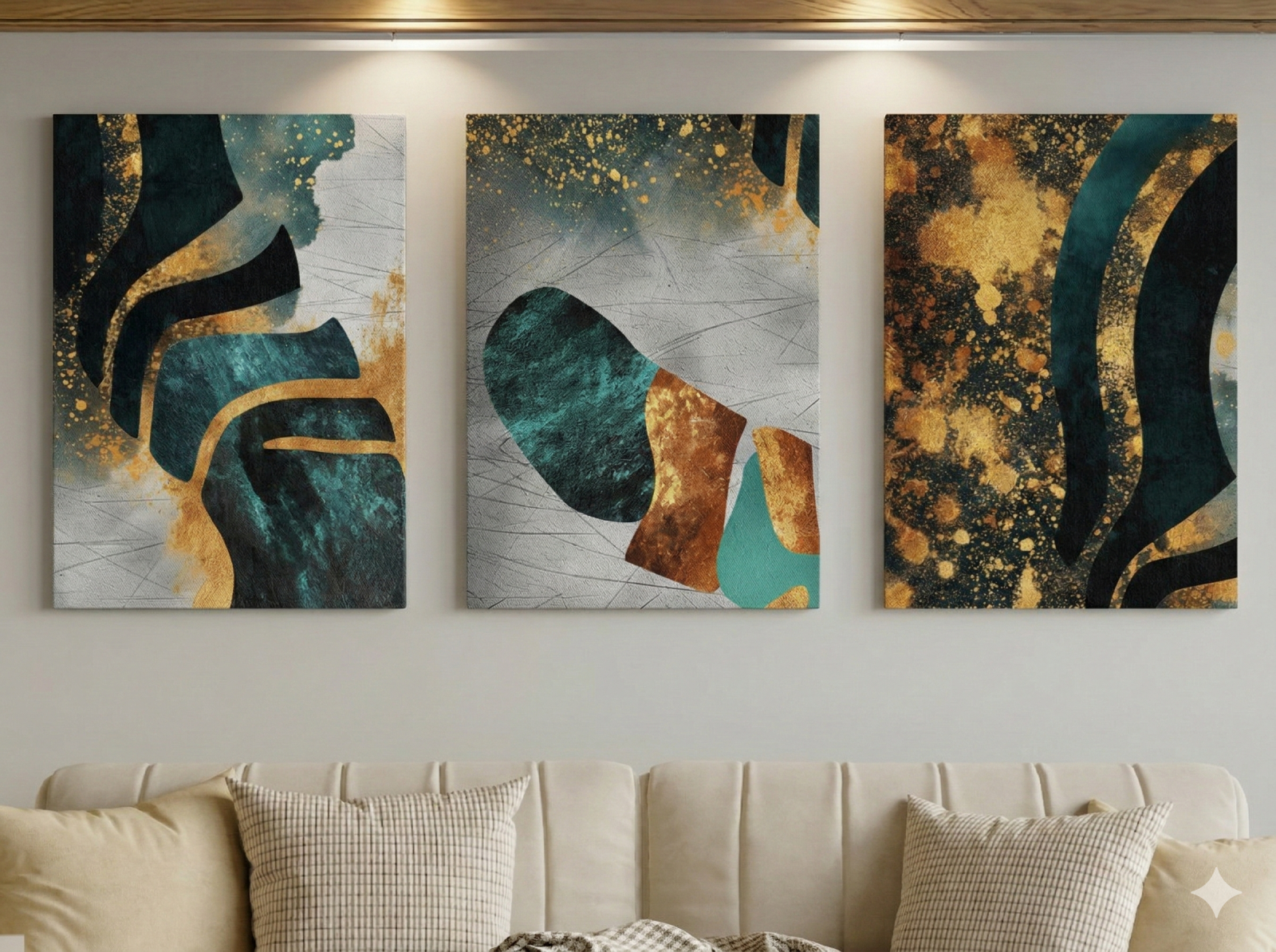 Tableau Triptyque Abstrait 033