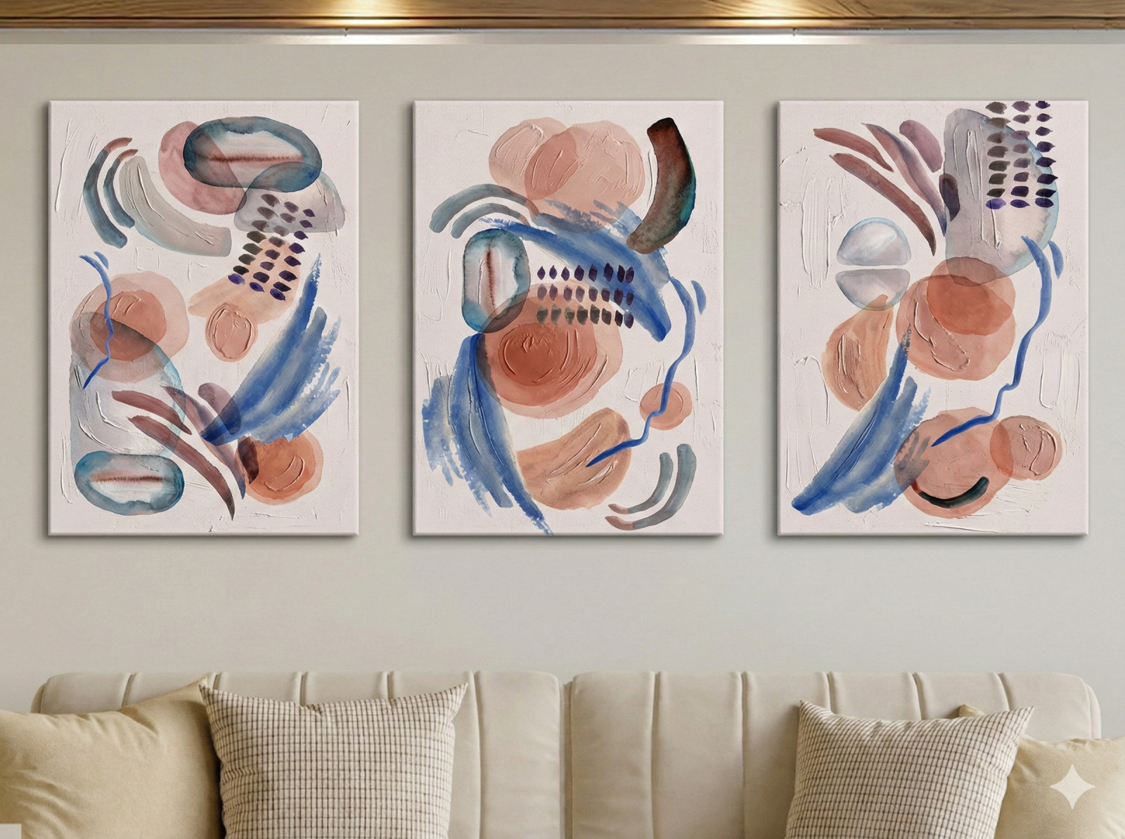 Tableau Triptyque Abstrait 035