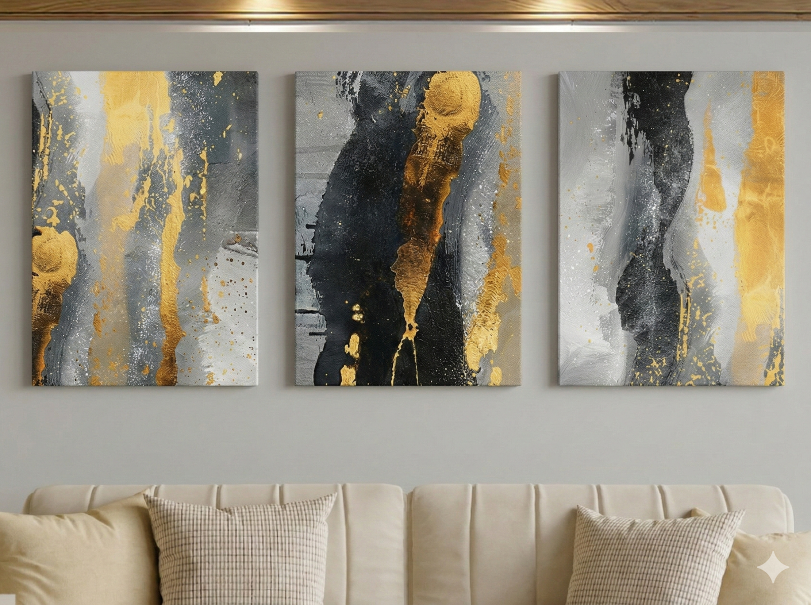 Tableau Triptyque Abstrait 041