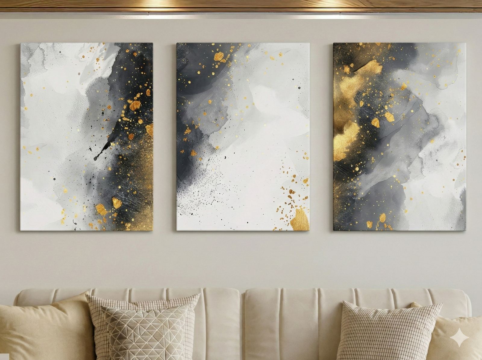 Tableau Triptyque Abstrait 043