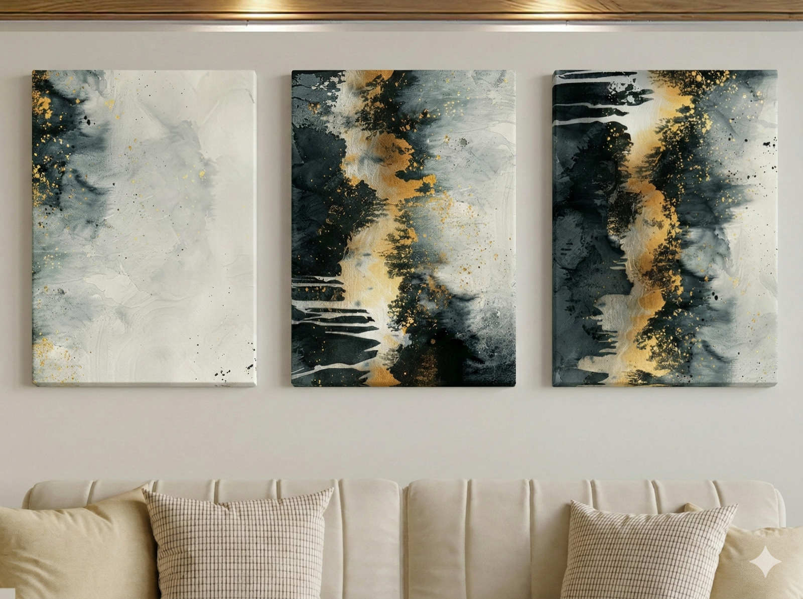 Tableau Triptyque Abstrait 045